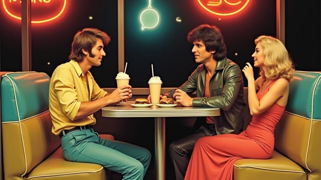 Retro Night Out with Friends at the Malt Shop
