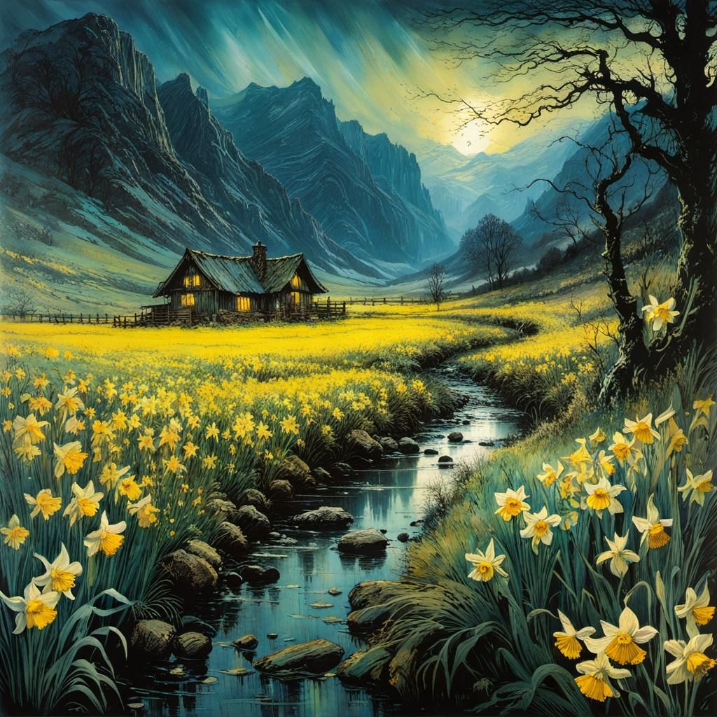 Whimsical Valley in Nocturnal Bloom