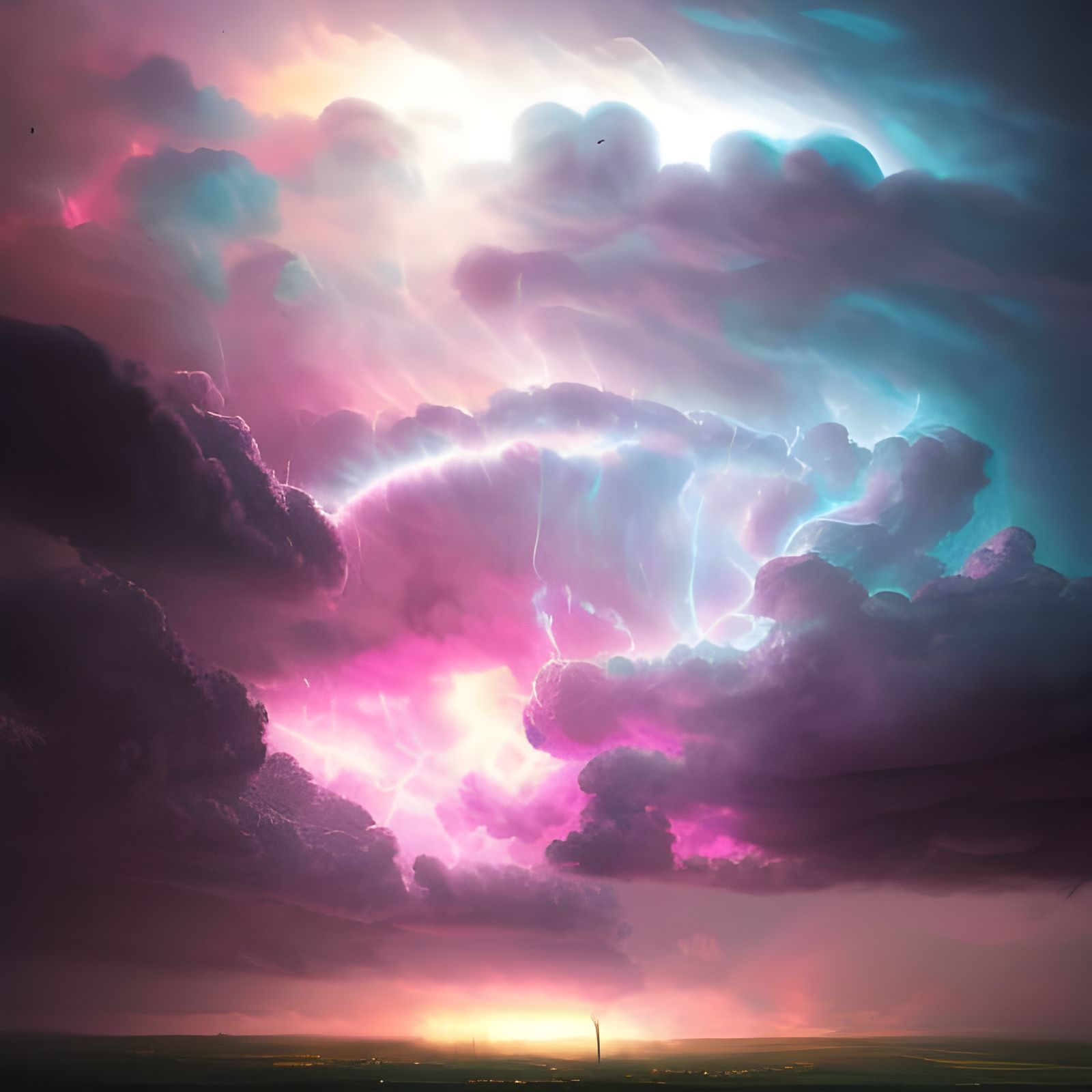Magnificent Lightning Storm in Hyperdetailed Fantasy Art