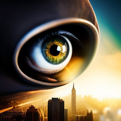 Earth Reflection in a Giant Eye: Digital Painting