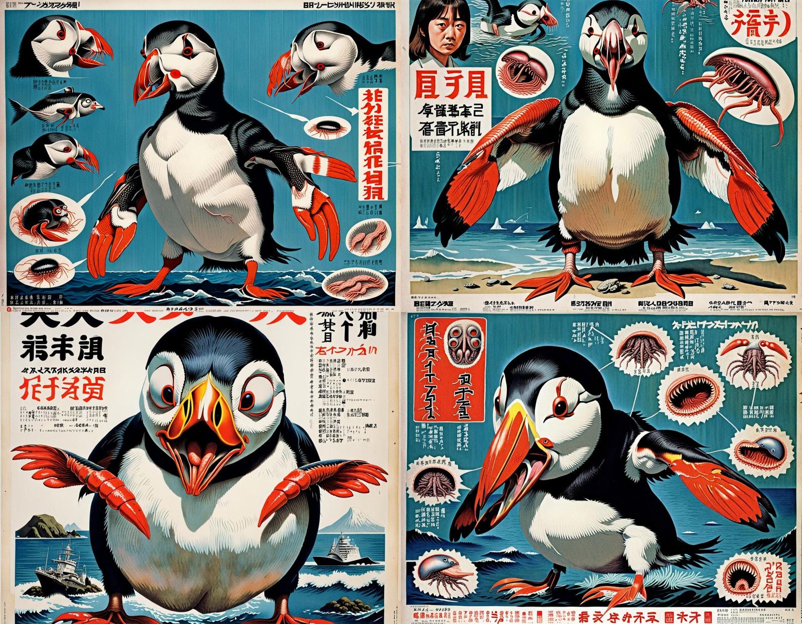 Mutant Crustacean Puffin Hybrid Movie Poster