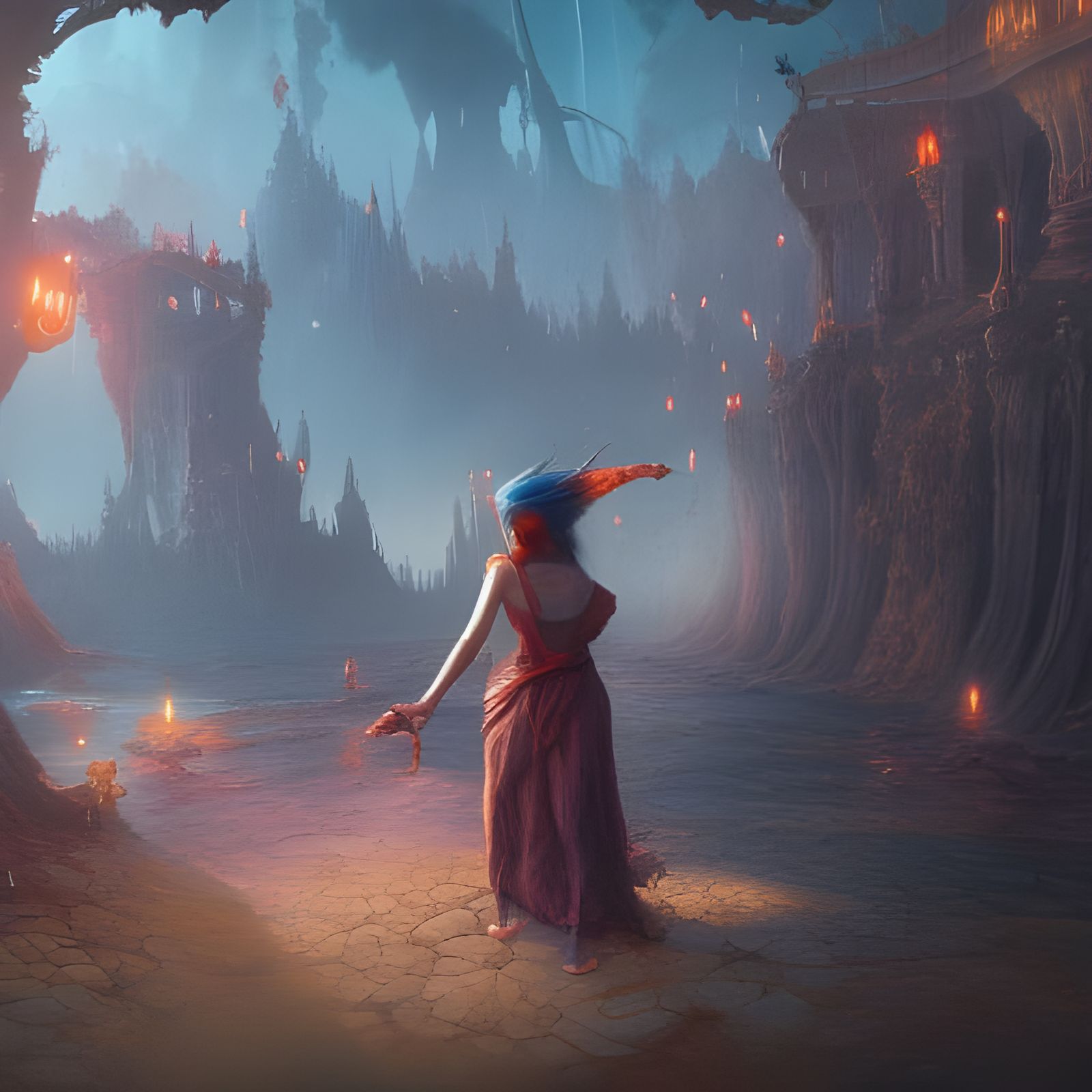 Intricate Fantasy Art: Deep Color Matte Painting