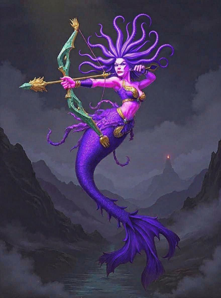 Goddess Calypso: Merfolk Archer in Fantasy Art