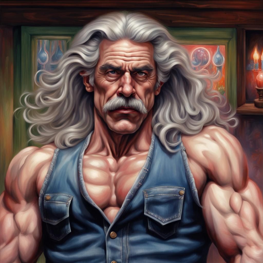 Christmas Musclepunk Elf as Sam Elliott Portrait