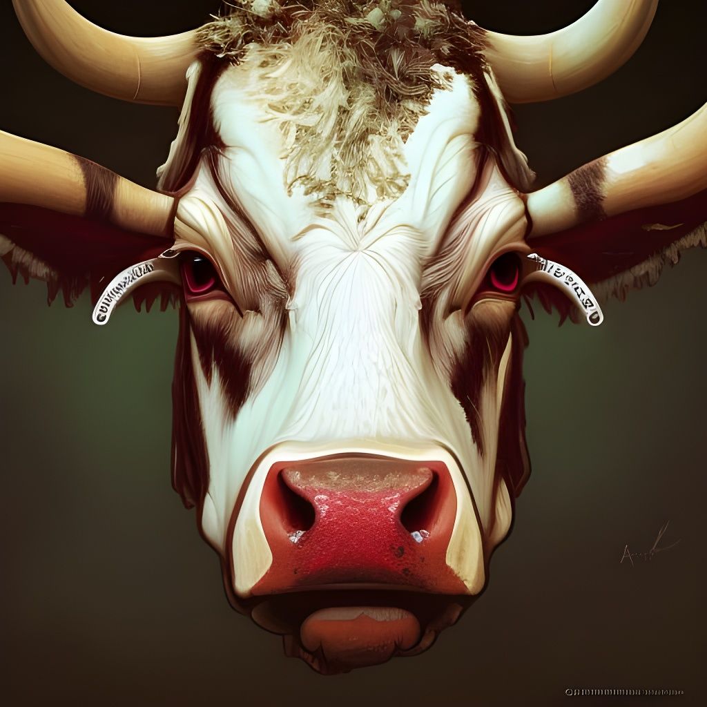 Detailed Portrait of Demonic Cow in Unreal Engine 5
