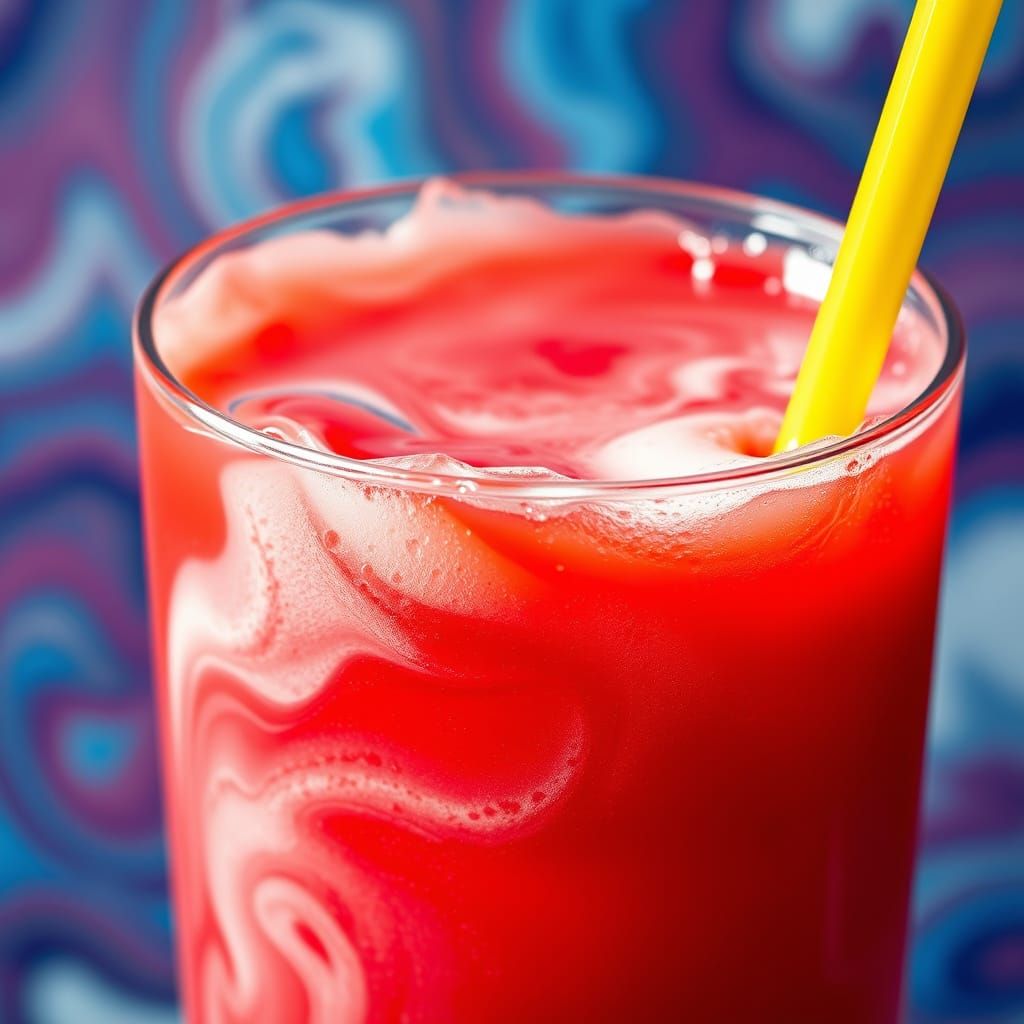 Strawberry Ocean Juice in Detailed Digital Art