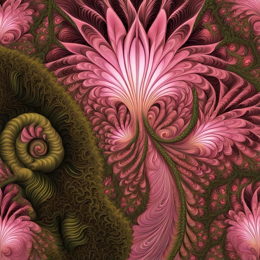 Bright Abstract Fractal Filigree Lanterns in Surreal Style