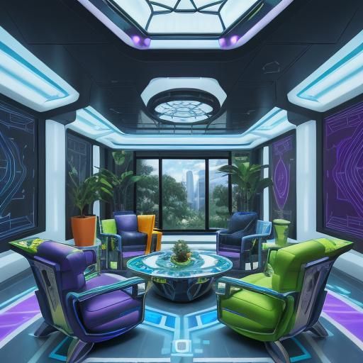 Cybertronian Home Interior in Art Deco Style