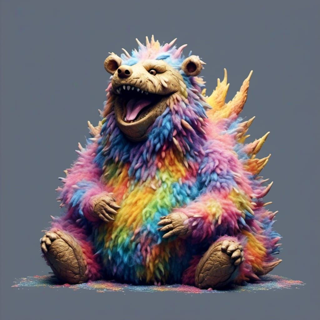 Artistic Fluffy Dragon Image in Whimsical Style