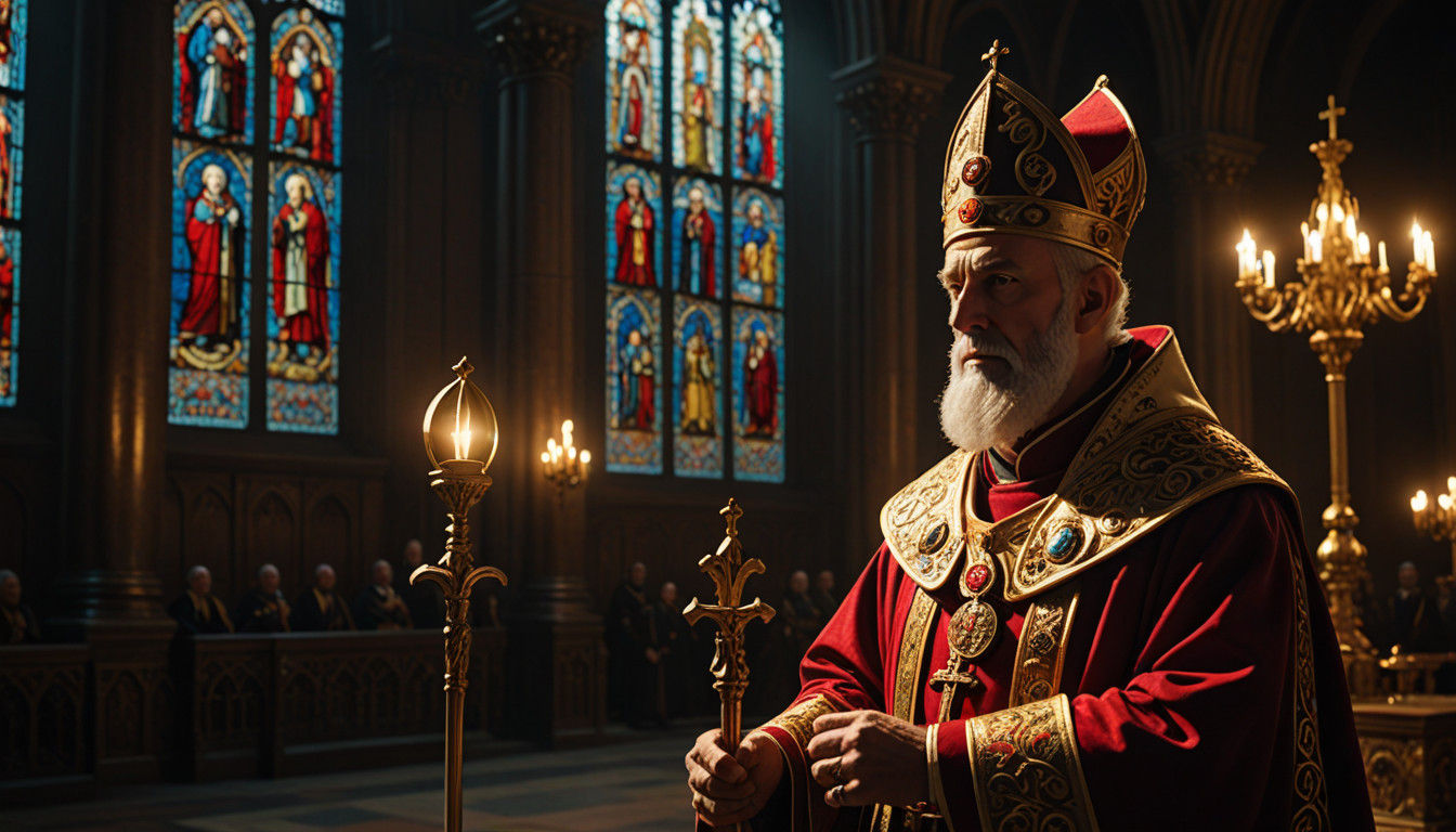 Martial Arts Saint Nicholas in Opulent Cathedral