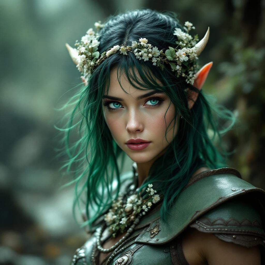 Fae Warrior in Leather Armor, Cinematic Lighting