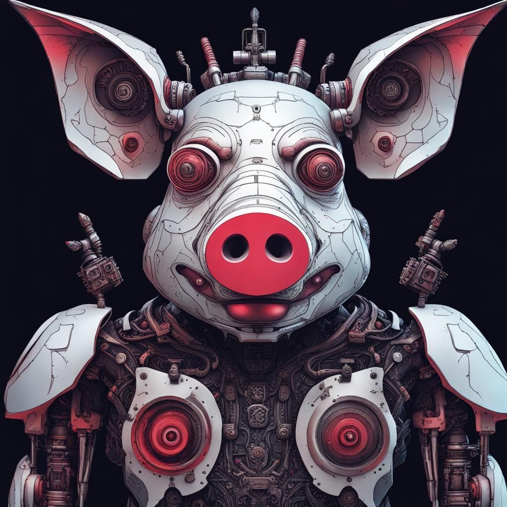 Cyborg Robot Man in Dark Fairytale Style