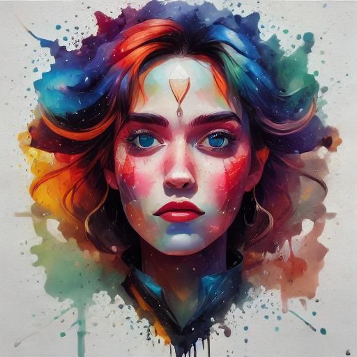 Abstract Portrait in Complementary Colors