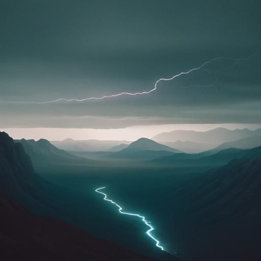 Dramatic Thunder Moon Landscape in Cinematic Style