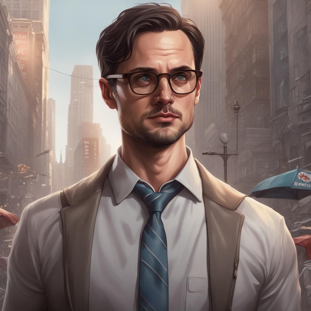 Clark Kent Portrait in Art Nouveau Style