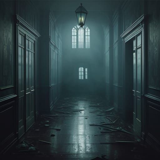 Ethereal Spirit in a Desolate Hallway