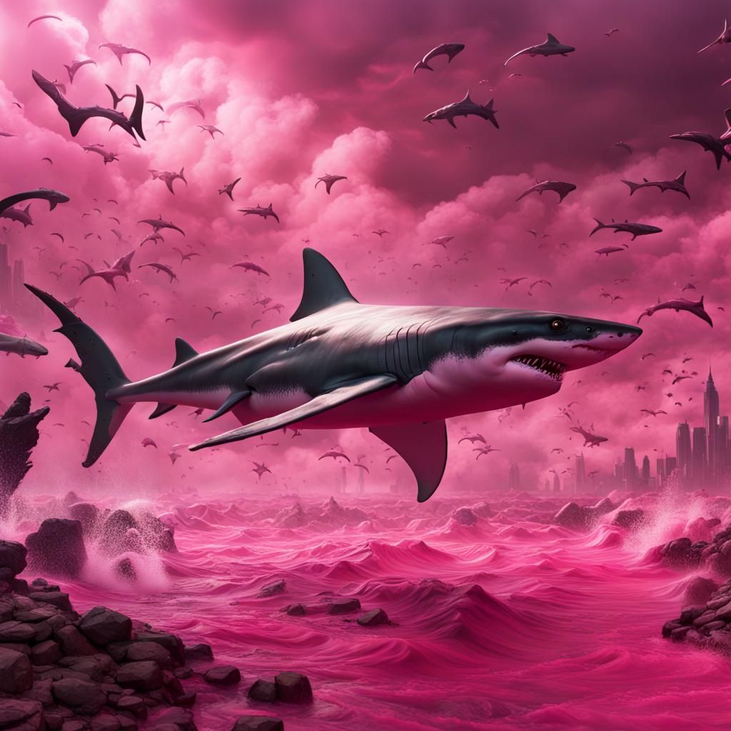 Pink Sharknado: Detailed Fantasy Concept Art