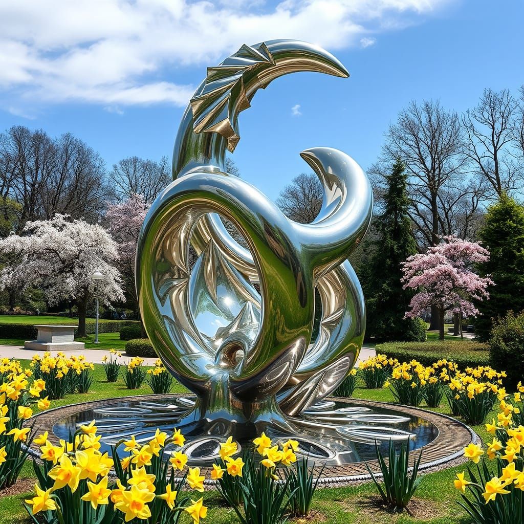 Springtime in the sculpture garden