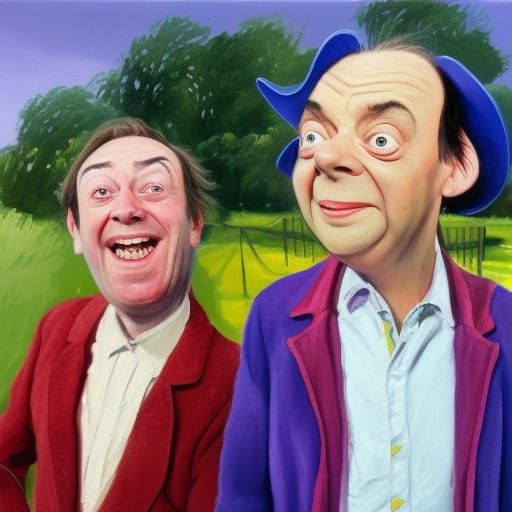 Delboy and Rodney Trotter, Quentin Blake-Inspired Oil Painti...