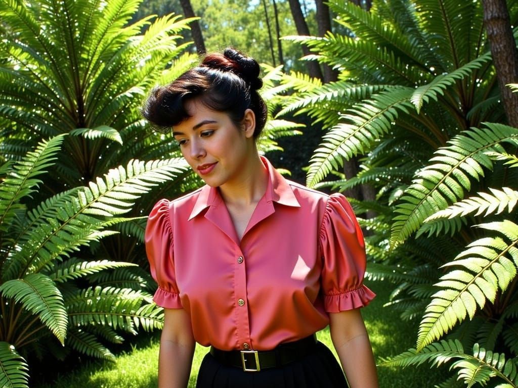 Woman in Forest Clearing, Golden Age Illustration