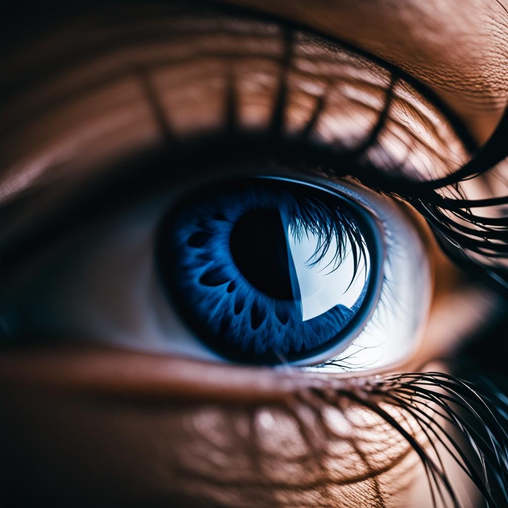 Stormy Landscape Reflected in Eye: Close-Up Photography