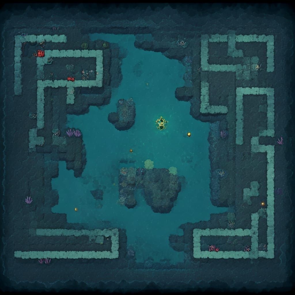 D&D Top-Down Ocean Battle Map