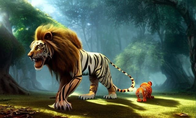 Cybernetic Animals in Futuristic Zoo: Artgerm Style