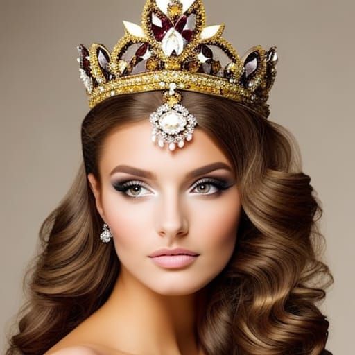A very beautiful young brunette has been crowned queen