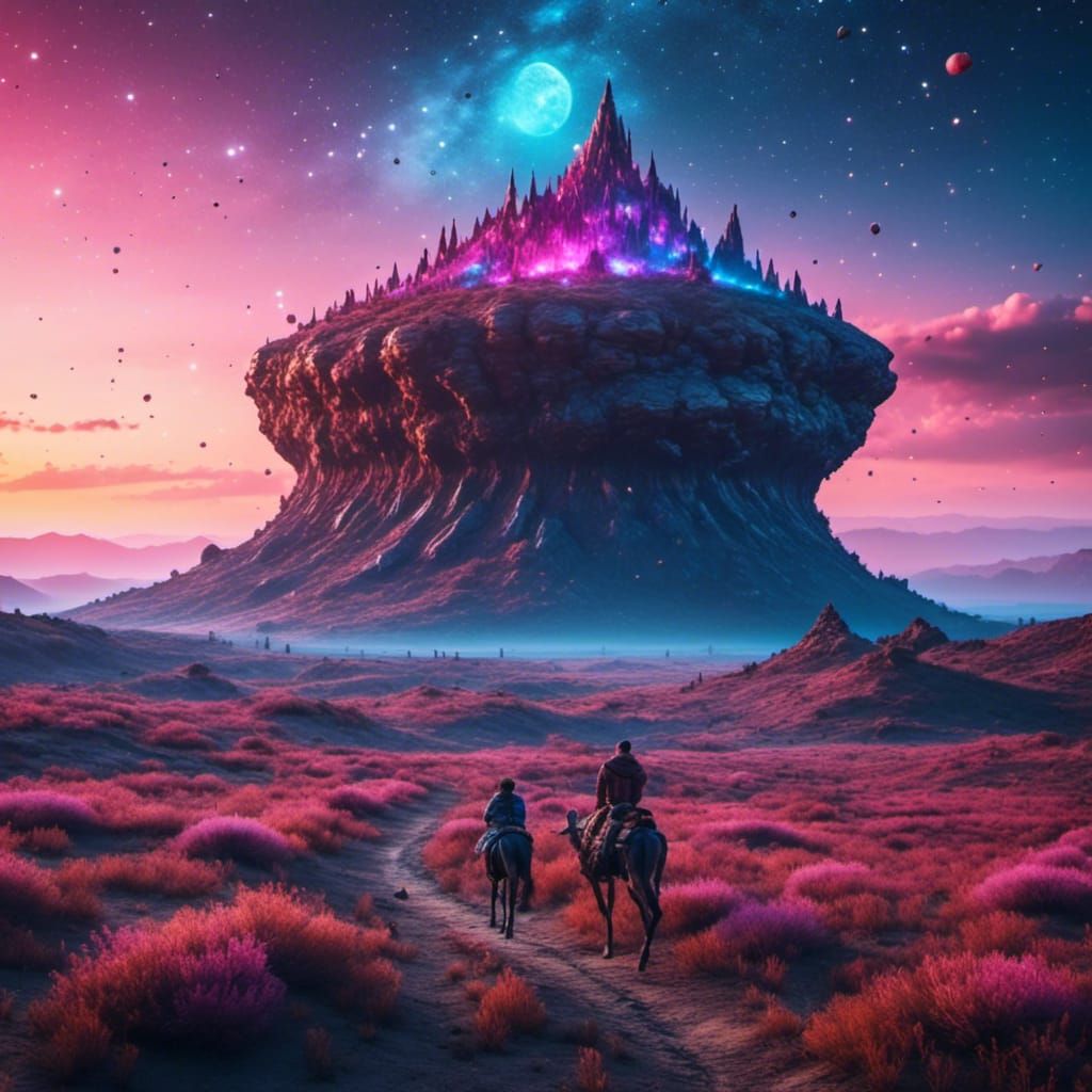 Nomadic Traveler on Barren Alien Steppe