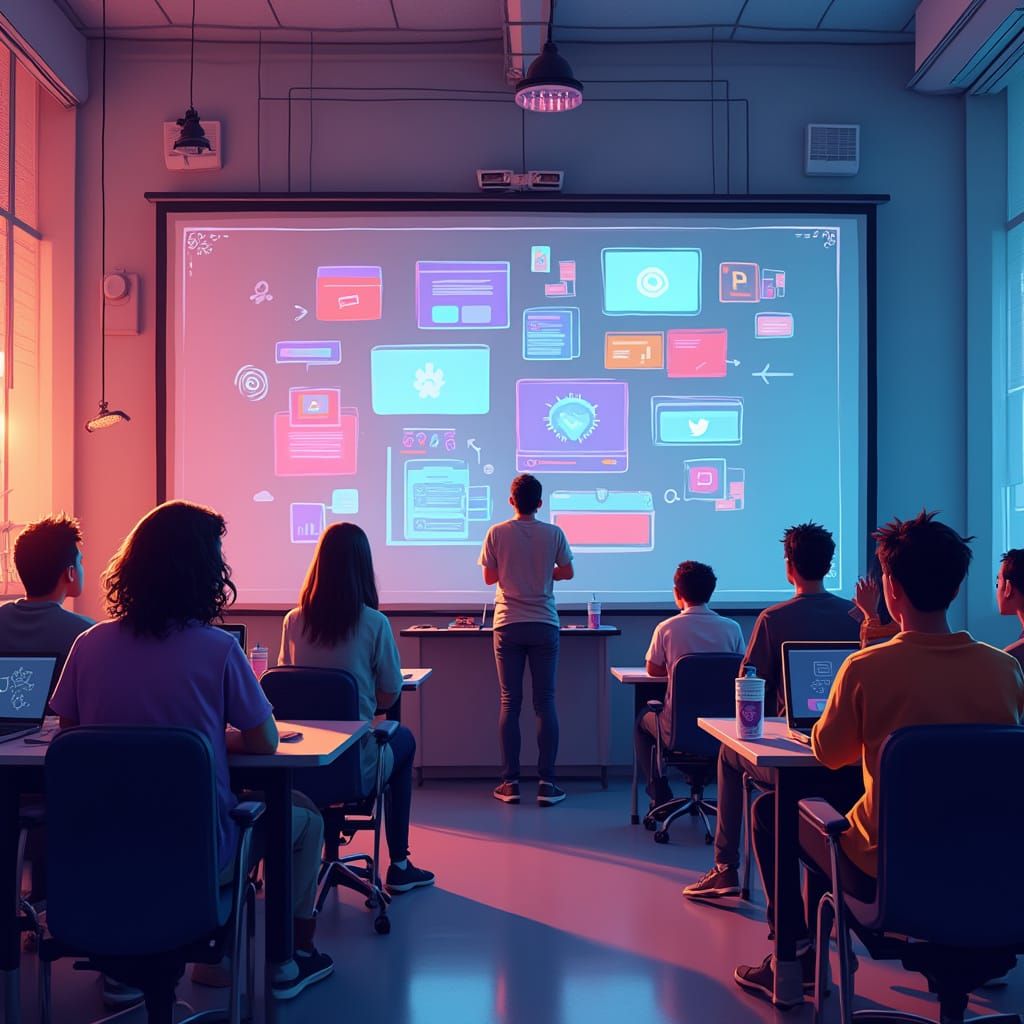 AI Classroom Tools Displayed on Split Screen