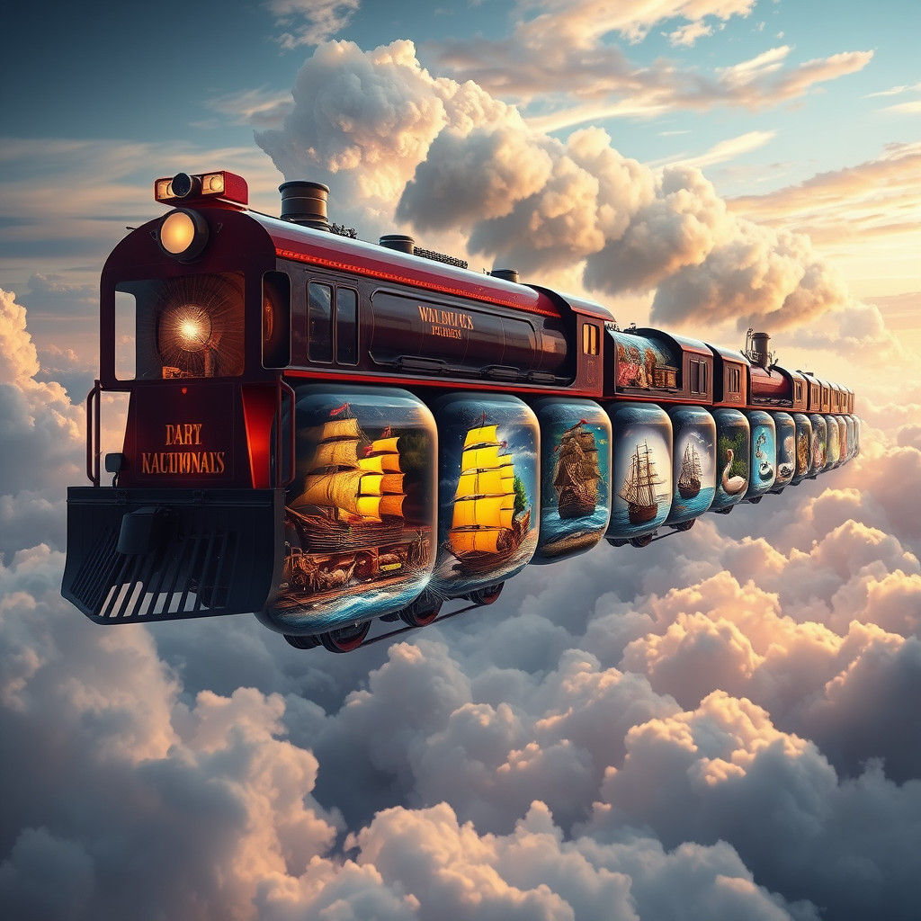 Train in the Clouds: Miniature Bottle Worlds