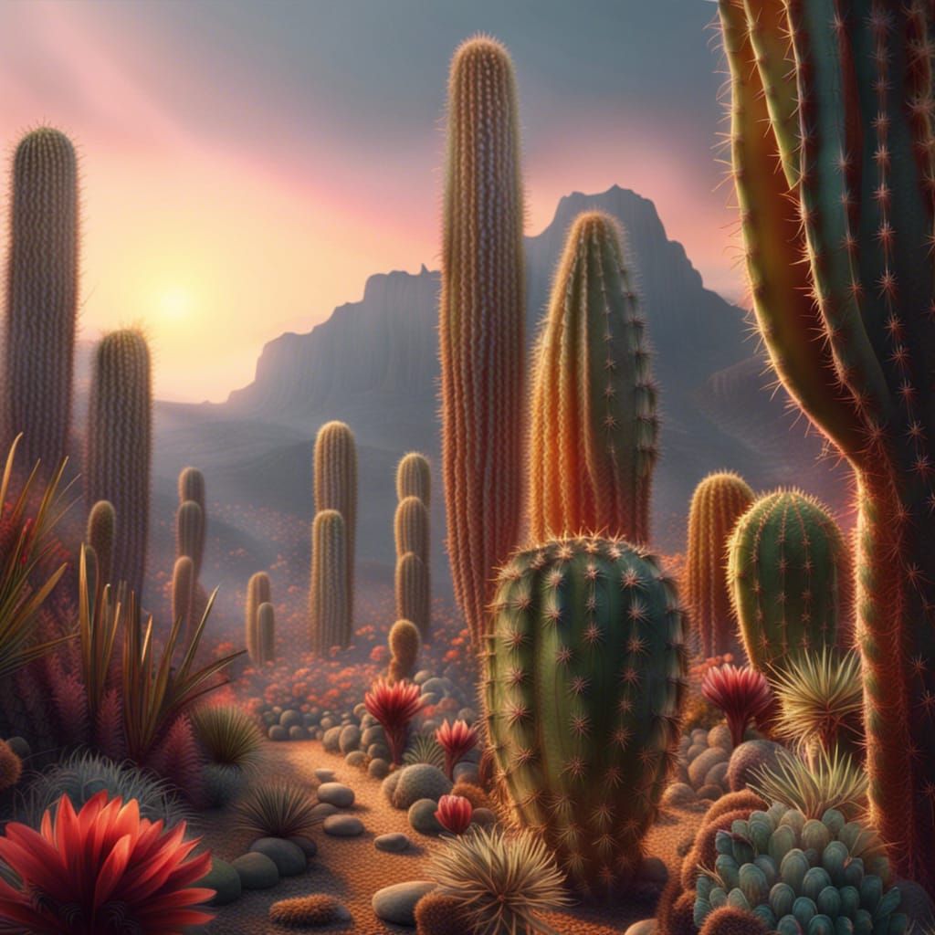 Epic Cactus Digital Matte Painting