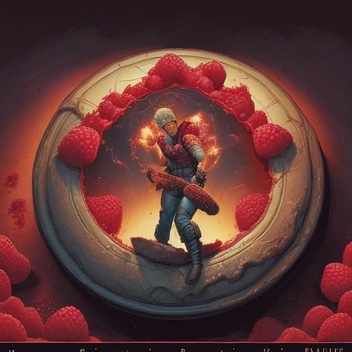 A raspberry wrapped deepcrusted pie