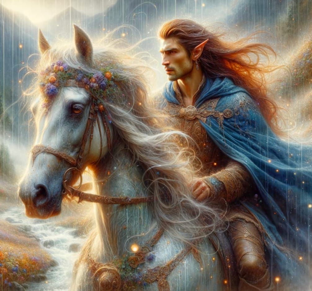 Ethereal Elvish Rider in Bloomed Valley