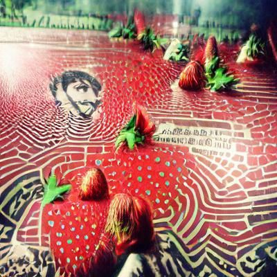 Abstract Strawberry Field in Simple Composition