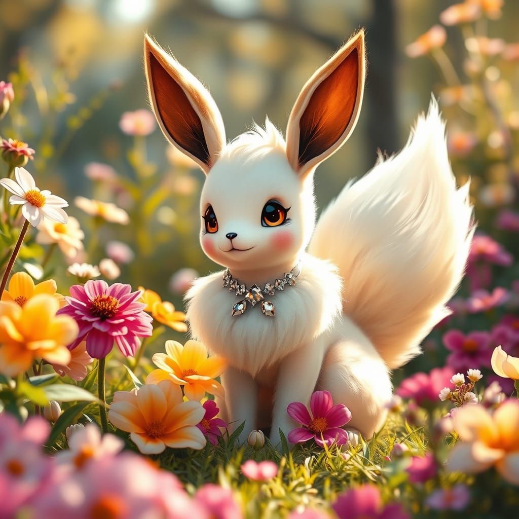 Cute Eevee in Lush Estate: Australian Tonalism Style