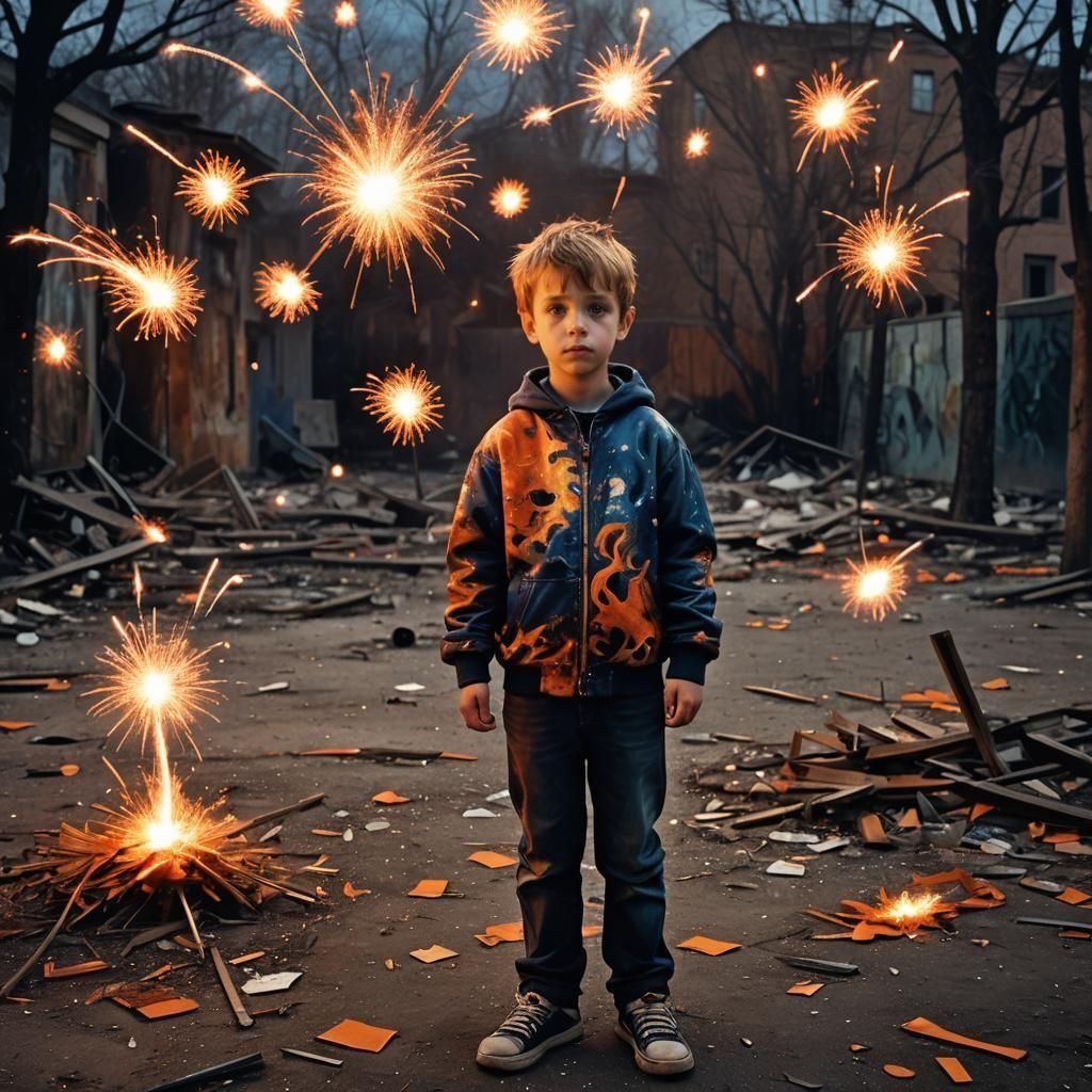 Abstract Child Portrait Exploring Mental State