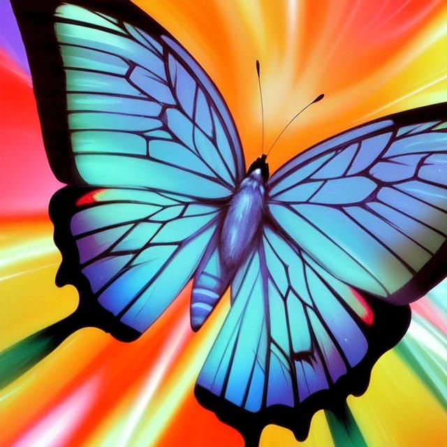 Vibrant Manga Butterfly in Flight