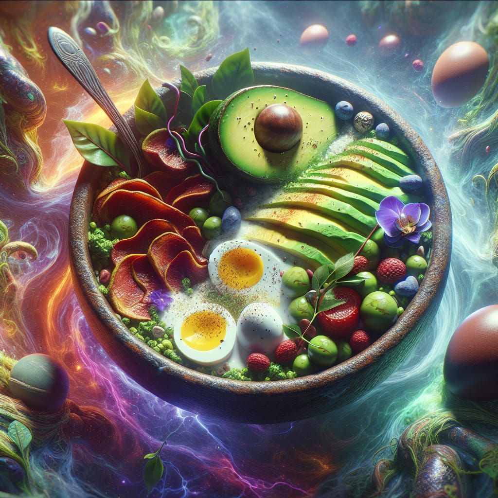 High-Protein Keto Breakfast Bowl: Fantasy Concept Art