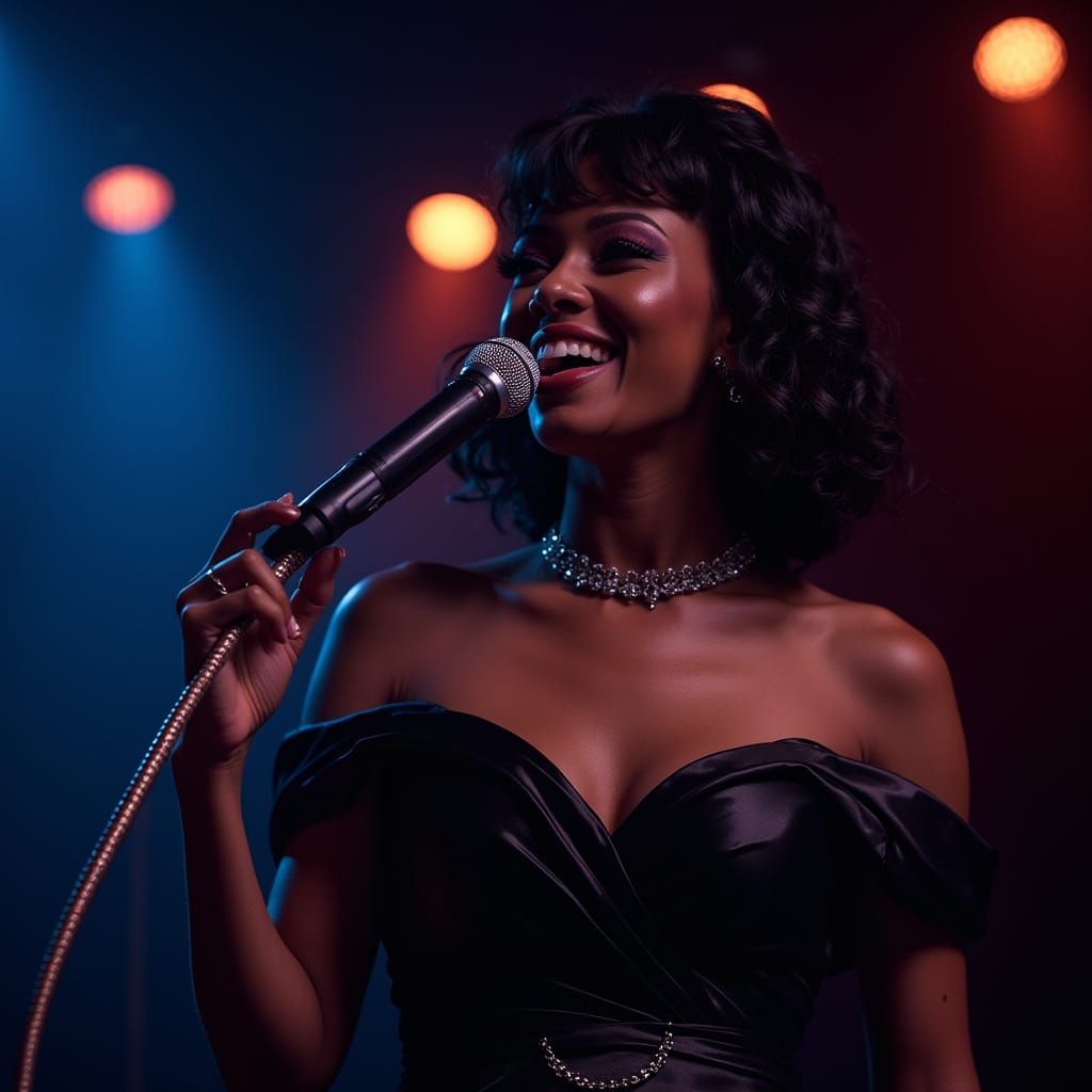 1960s Motown Singer Performing Live On Stage