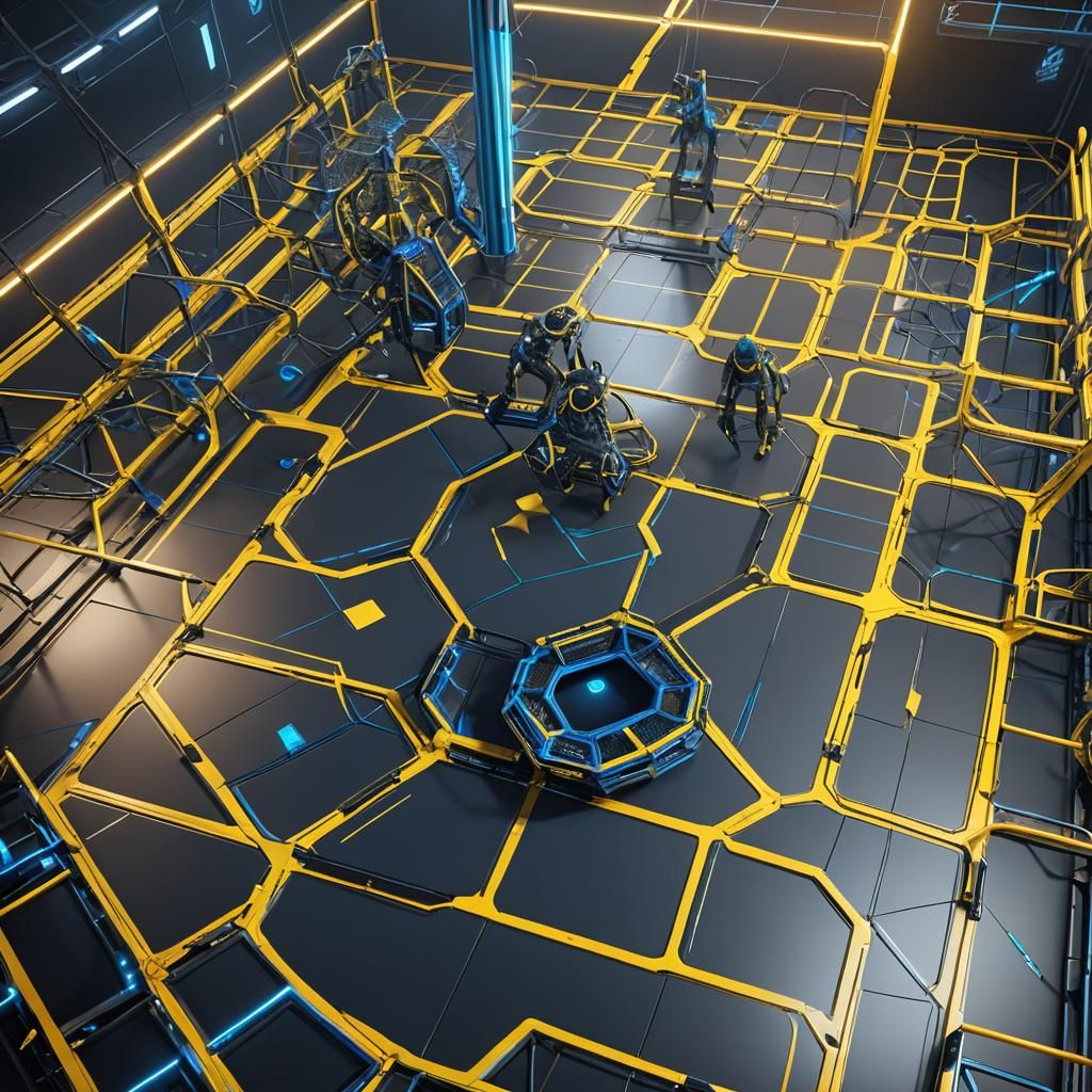 Futuristic Sci-Fi Trampoline Park in Cinema 4D Style