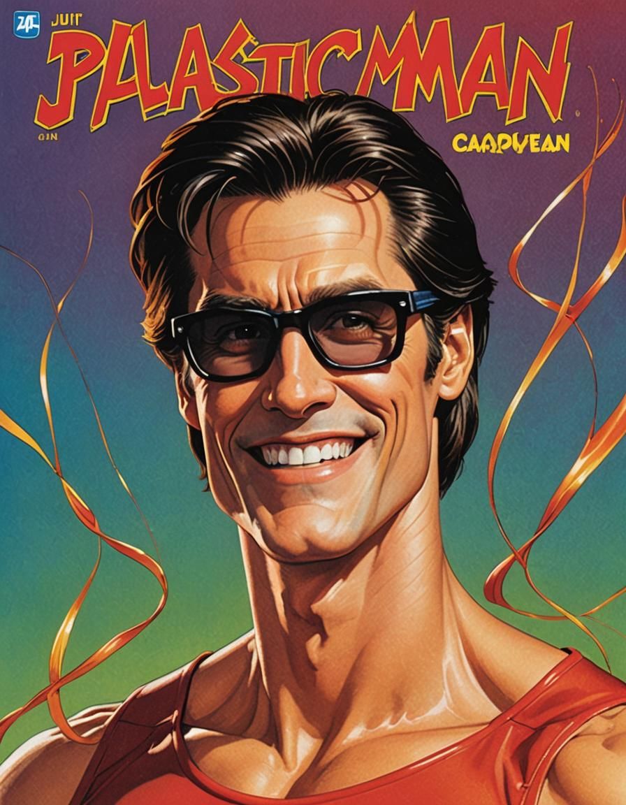 Jim Carrey as Plastic Man Comic Book Cover