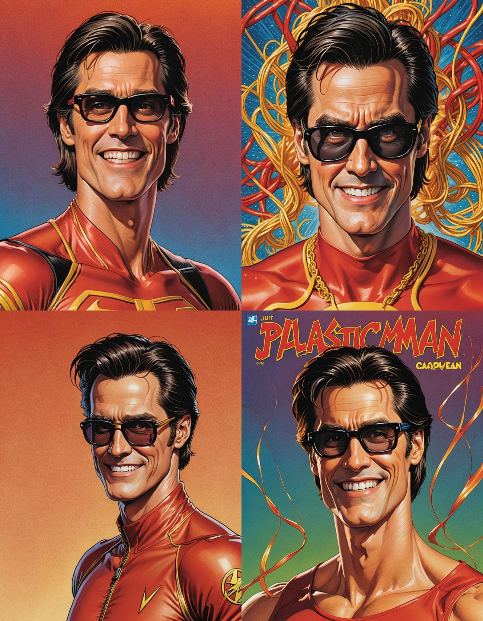 Jim Carrey as Plastic Man Comic Book Cover
