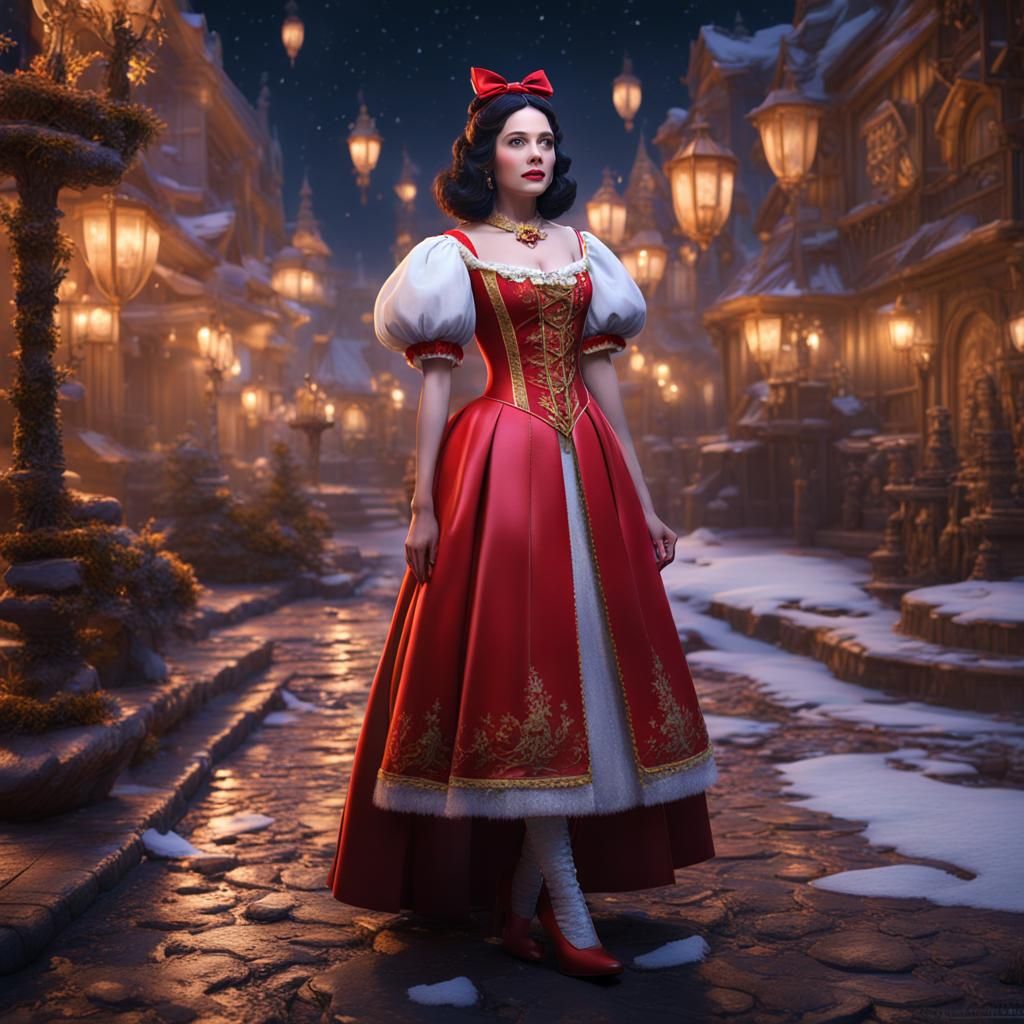 Snow White in Colorful Dress on Daytona Beach