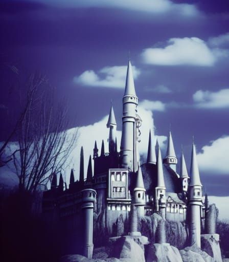 Eerie Black Horror Castle