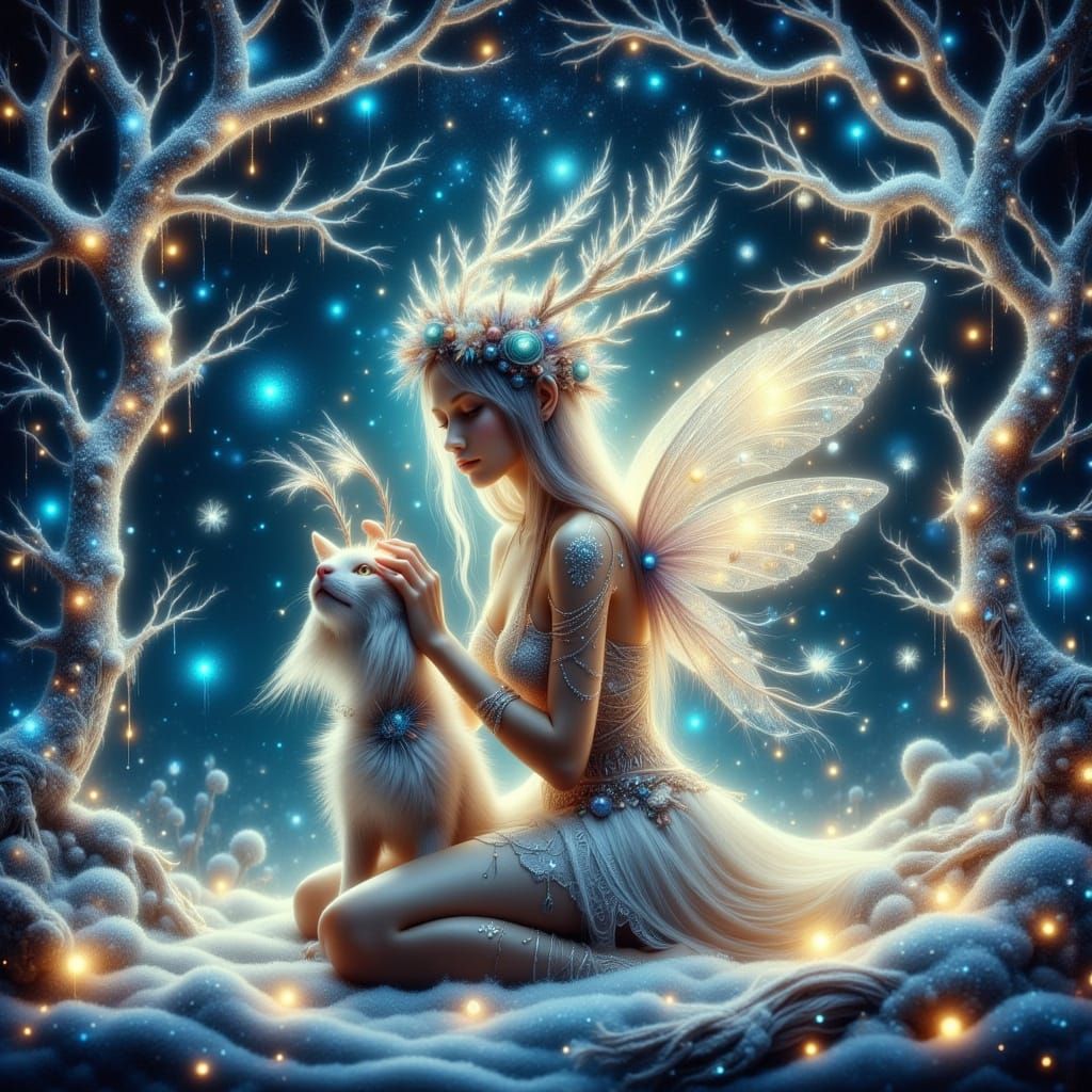 Surreal Winter Wonderland in Ethereal Glowing Style