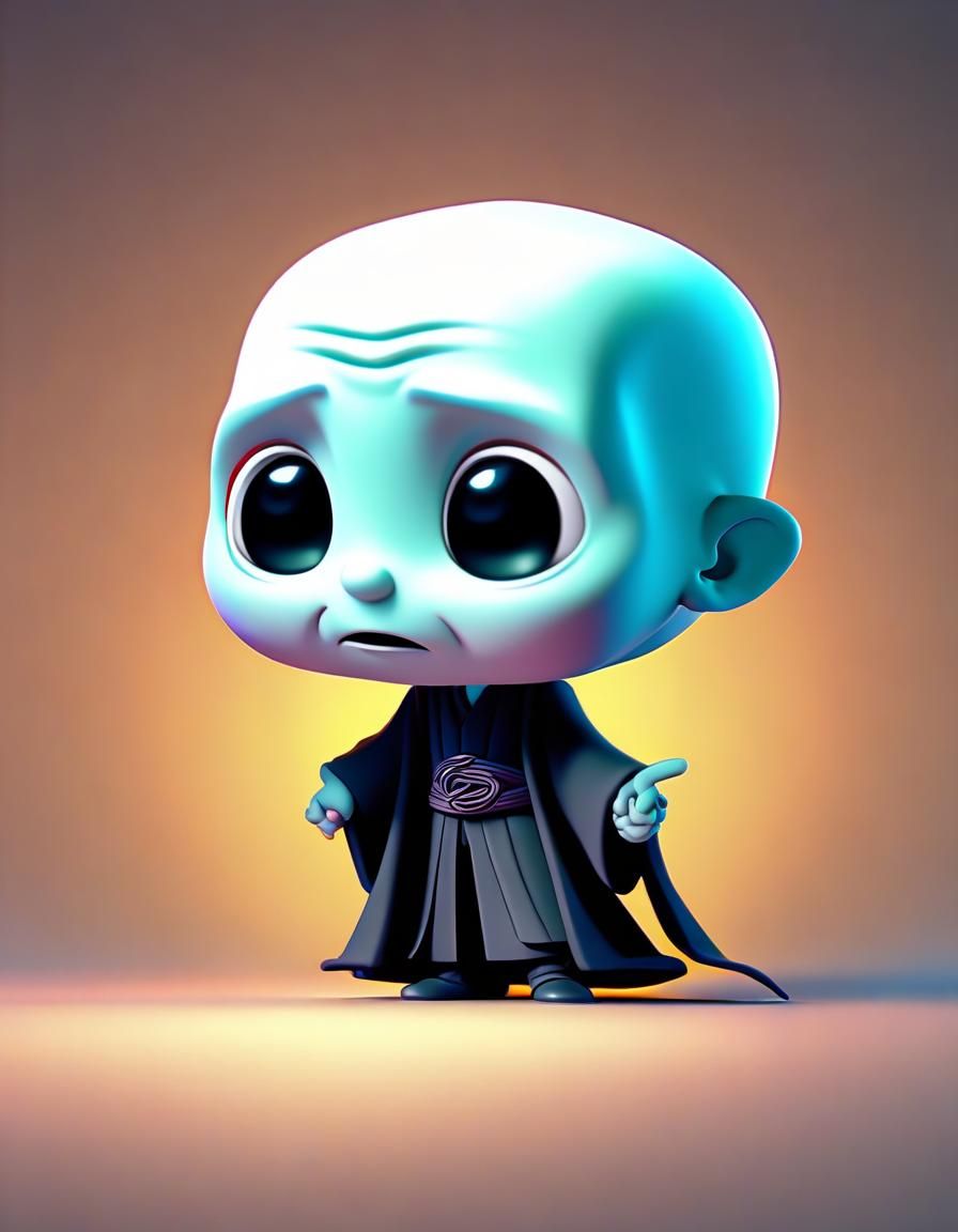 Cute Chibi Lord Voldemort: Pixar Style 3D Art