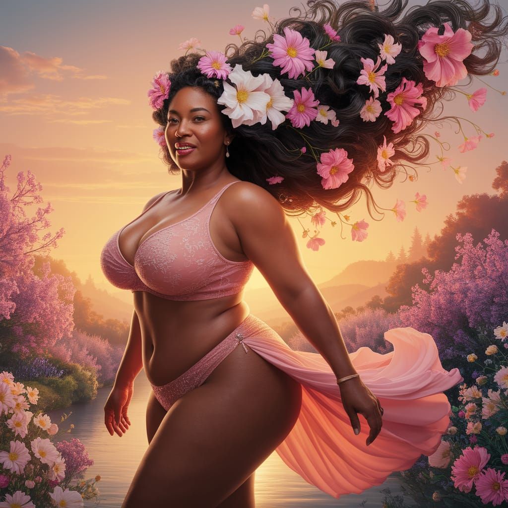 Golden Sunset: A Woman's Inner Strength and Beauty