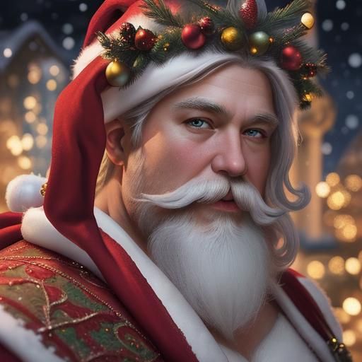 Magical Santa Christmas Wonderland in Hyperrealistic Splash ...