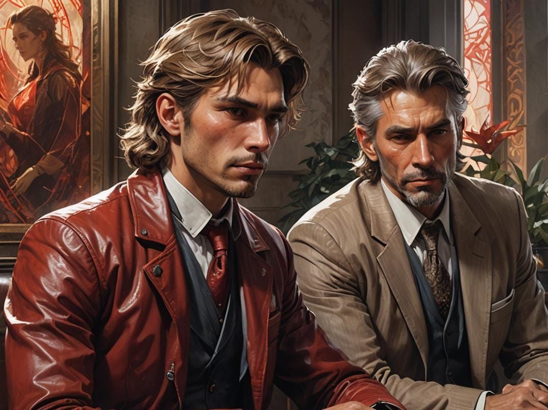 Men in Meeting: Hyperdetailed Digital Portrait